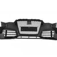 Colaj cu bară față RS5 pentru Audi A5 8T, prezentată din mai multe unghiuri, cu vedere frontală, laterală și interior