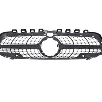 Grilă auto Diamond gri compatibilă cu Mercedes A-Class W177 2019+, design elegant din ABS, prezentare frontală a componentului.