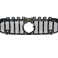 Grilă frontală sportivă GTR Mesh Style pentru Mercedes A-Class W177 (2019+), material ABS rezistent, design tip fagure, culoare negru.