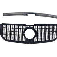 Grilă auto GTR Mesh Style cromată pentru Mercedes Vito W447 2014-2020, vedere frontală completă cu ramă cromată și design sportiv.