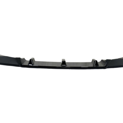 Splitter frontal aftermarket din ABS pentru BMW G30 LCI 2021+, vedere de sus, finisaj gloss black, componentă estetică bară față MP Look.