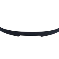 Imagine detaliată a spoilerului tip M4 Look pentru BMW Seria 5 F10 (2010-2016), piesă auto aftermarket din plastic ABS, finisaj negru brillant.