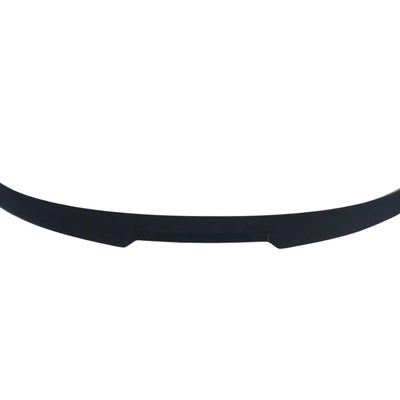 Imagine detaliată a spoilerului tip M4 Look pentru BMW Seria 5 F10 (2010-2016), piesă auto aftermarket din plastic ABS, finisaj negru brillant.