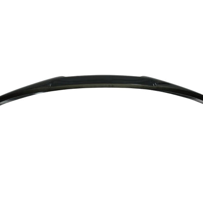 Spoiler sport negru lucios inspirat din designul M4, compatibil cu BMW Seria 4 F32 Coupe (2 uși, 2013–2019). Vedere frontală completă a produsului aftermarket din plastic ABS de calitate superioară.