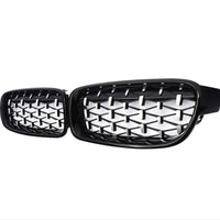 Grila Diamant - BMW Seria 3 F30 (2012-2018) Negru Glos (Negru Stralucitor) 