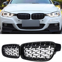 Grila Diamant - BMW Seria 3 F30 (2012-2018) Negru Glos (Negru Stralucitor) 
