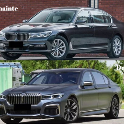 Comparatie vizuală upgrade exterior BMW Seria 7 G12 pre LCI vs G12 LCI – diferențe față și profil lateral