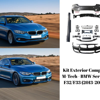 Rezultatul final al upgrade-ului cu kit M-Tech pentru BMW F32/F33 – imagini comparative înainte și după montaj, look dinamic și elegant