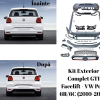 Kit tuning exterior GTI pentru Volkswagen Polo 6R/6C (2010–2017) – vedere detaliată cu toate piesele aftermarket incluse