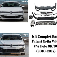 Pachet complet tuning exterior WRC pentru Volkswagen Polo 6R/6C (2010–2017) – include bara față, grilă GTI și elemente montaj