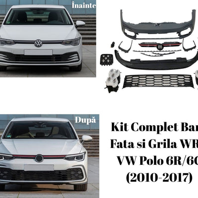 Comparatie înainte și după instalarea kitului WRC pe VW Polo 6R/6C – upgrade estetic față sport GTI