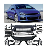 Pachet complet bară față și grilă sport aftermarket compatibil cu Volkswagen Scirocco 2015+, conține toate piesele necesare pentru upgrade estetic.