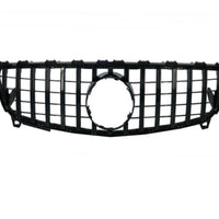 Grilă auto GTR negru pentru Mercedes A-Class W176 (2016–2018), vedere frontală, design sportiv cu lamele verticale, material ABS rezistent.
