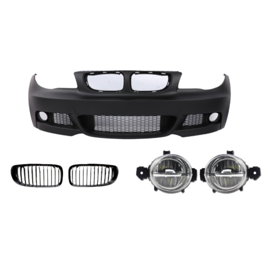 PENTRU SERIA 1 E87 07-11 SET BUMPER FRONTAL MT ȘI GRILĂ (FARURI DE CEȚE)