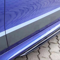 Detaliu cu pragurile din inox pentru BMW Seria 3 F30, componente aftermarket pentru protecție și stil sportiv, prezentate pe fundal alb