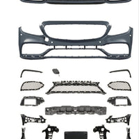 W205 C SERIES C63 LOOKING FRONT BUMPER GRILĂ (CU ACCENTUARE ARGINTIE) CU GRILĂ DE TIP GTR