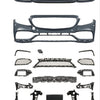 W205 C SERIES C63 LOOKING FRONT BUMPER GRILĂ (CU ACCENTUARE ARGINTIE) CU GRILĂ DE TIP GTR