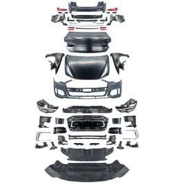 Kit conversie exterior complet Mercedes Clasa S W221 către S450 W222 – include bară față, spate, capotă, aripi, grilă, faruri, stopuri, ornamente