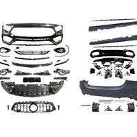 Kit caroserie complet A45 AMG compatibil Mercedes A-Class V177 Sedan (2018+), pachet tuning cu bară față, bară spate, praguri și grilă frontală.