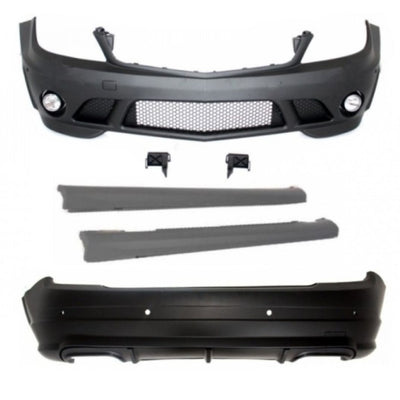 kit exterior complet c63 amg mercedes w204 bara fata bara spate praguri 2007-2011
