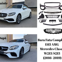 Kit complet bară față E63 AMG pentru Mercedes-Benz Clasa E W213/S213, elemente componente pentru upgrade estetic