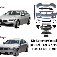 Set complet conversie exterior M-Tech pentru BMW Seria 5 F10 LCI (2014-2017), inclusiv bare față/spate, praguri și accesorii.