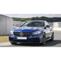 W205 C SERIES C63 LOOKING FRONT BUMPER GRILĂ (CU ACCENTUARE ARGINTIE) CU GRILĂ DE TIP GTR